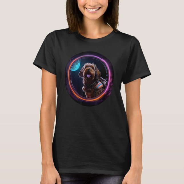 Space Wirehaired Pointing Griffon Dog Mom Dad T-Shirt (Front)