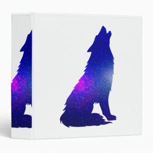 Space Wolf howling - Choose background color 3 Ring Binder
