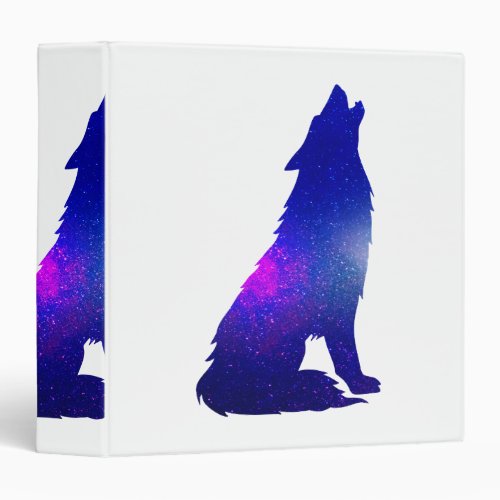 Space Wolf howling _ Choose background color 3 Ring Binder