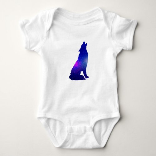 Space Wolf howling _ Choose background color Baby Bodysuit