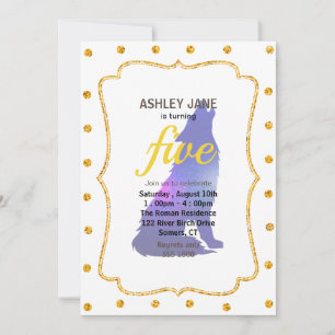 Space Wolf Howling - Choose background color Invitation