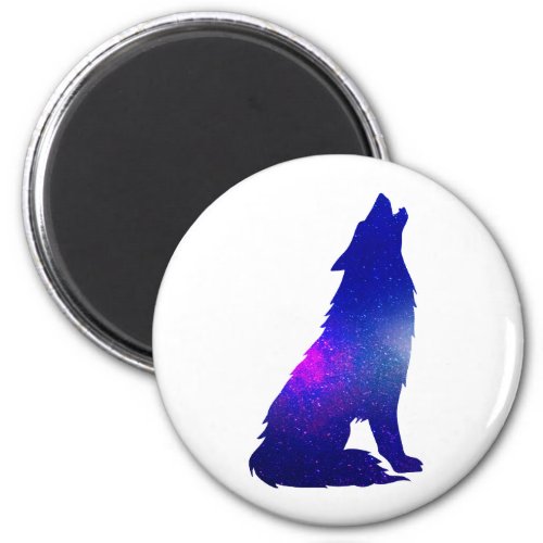 Space Wolf howling _ Choose background color Magnet