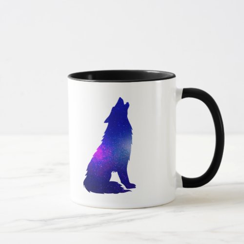 Space Wolf howling _ Choose background color Mug