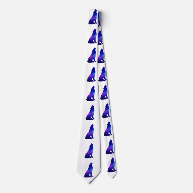 Space Wolf howling - Choose background color Neck Tie (Front)