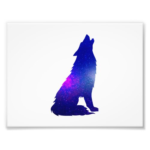 Space Wolf howling _ Choose background color Photo Print
