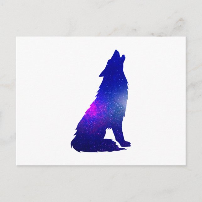 Space Wolf howling - Choose background color Postcard (Front)