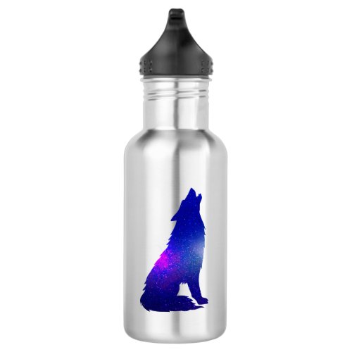 Space Wolf howling _ Choose background color Stainless Steel Water Bottle