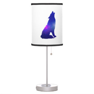 Space Wolf howling - Choose background color Table Lamp