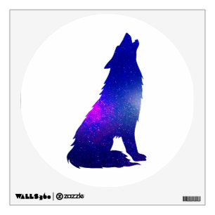 Space Wolf howling - Choose background color Wall Decal