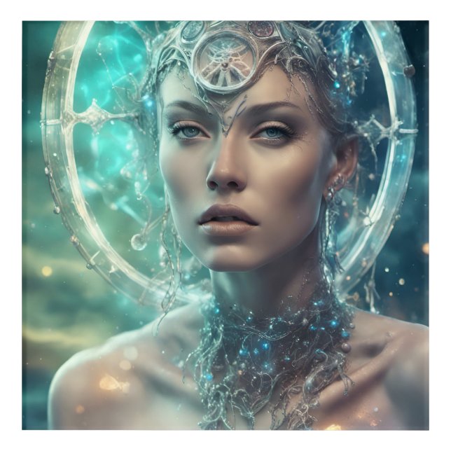 Space Woman Beautiful Scifi Acrylic Print (Front)