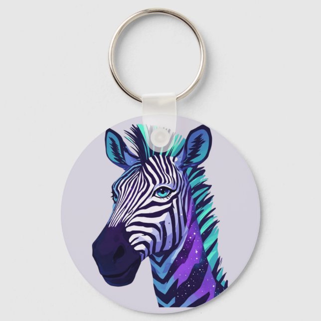Space Zebra Keychain (Front)