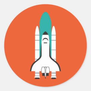spacecraft classic round sticker