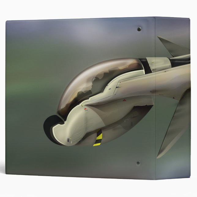 Spacecraft flying through a planet binder (Back/Spine)