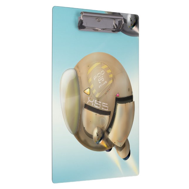 Spacecraft flying through a planet clipboard (Right)