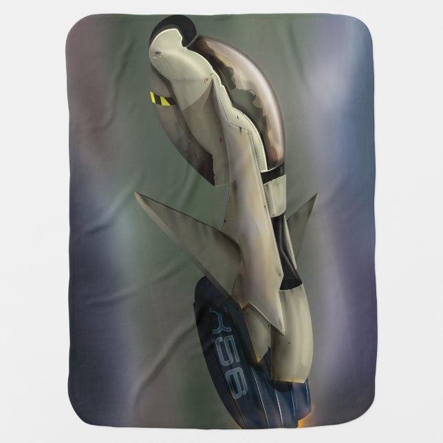 Spacecraft flying through a planet stroller blanket (Front)