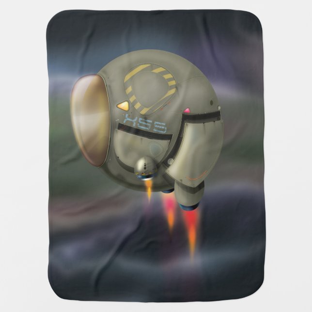 Spacecraft flying through a planet stroller blanket (Front)