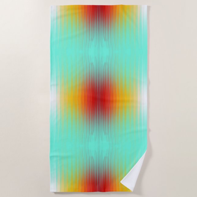 Spacecraft Reentry Plasma Field Colors Abstract  Beach Towel (Front)