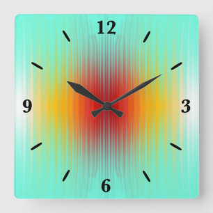 Spacecraft Reentry Plasma Field Colors Abstract Square Wall Clock