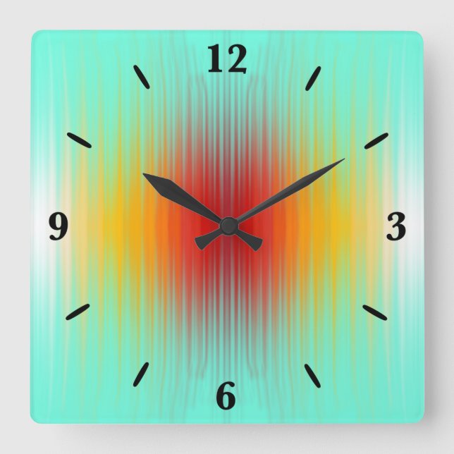 Spacecraft Reentry Plasma Field Colors Abstract  Square Wall Clock (Front)