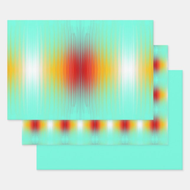 Spacecraft Reentry Plasma Field Colors Art Wrapping Paper Sheets (Set)
