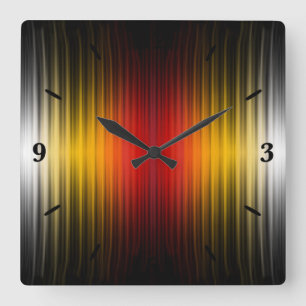 Spacecraft Reentry Plasma Field Colors Pattern Art Square Wall Clock