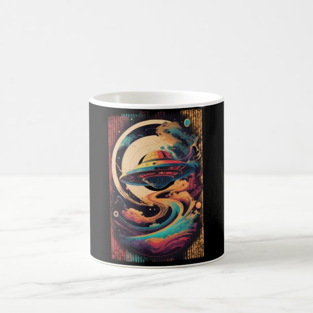 Spacecraft Traveling Galaxy Taza Coffee Mug (Center)