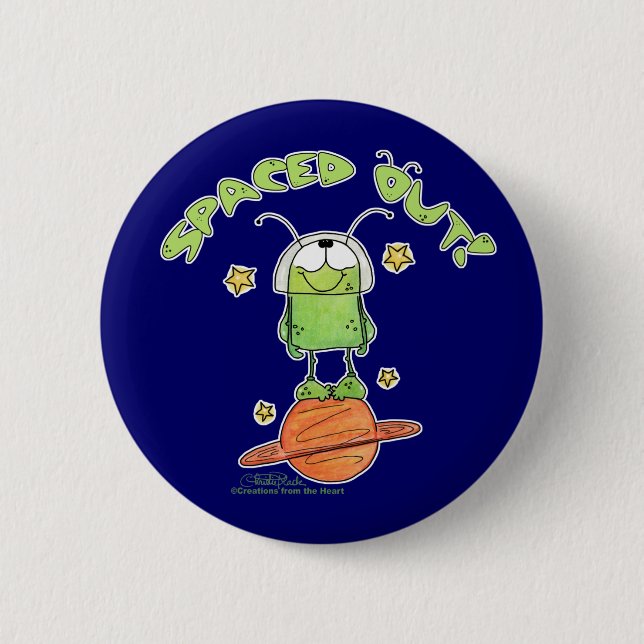Spaced Out Alien Button (Front)