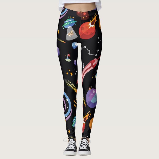 Spaced Out Leggings - Outer Space Clothing (Front)