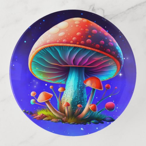 Spaced Out Rainbow Amanita Muscaria Trinket Tray 