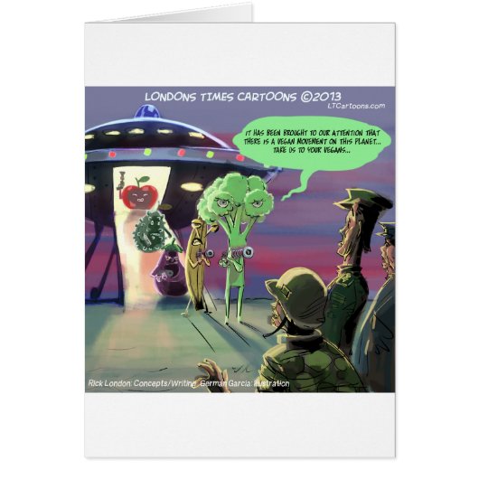 Spaced Out Vegan Funny Cards (Front)