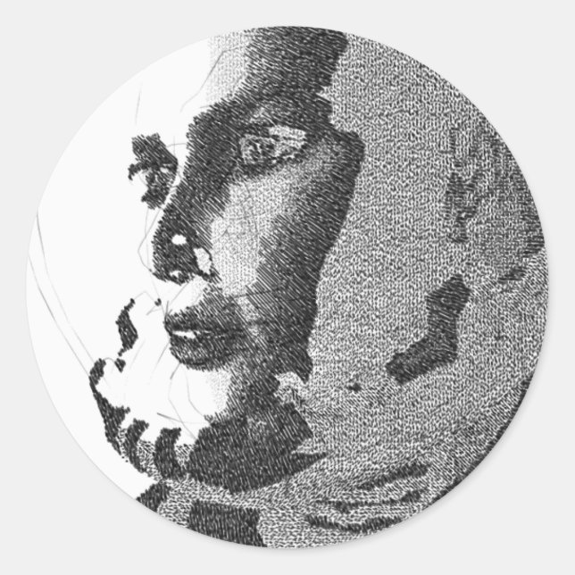 spacegirl classic round sticker (Front)