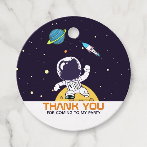 Spaceman Astronaut Exploring Outer Space Thank You Favor Tags
