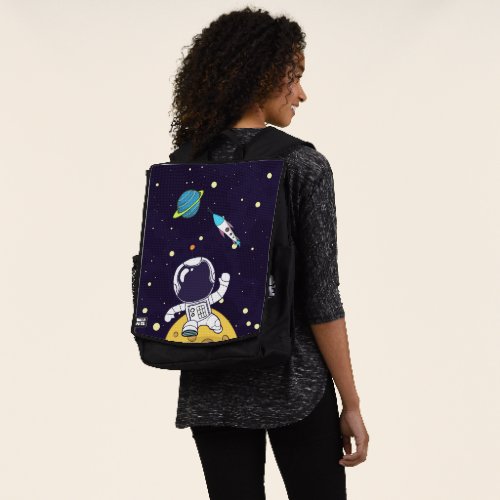 Spaceman Astronaut Floating in Outer Space Backpack