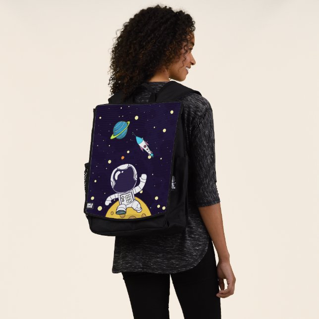 Spaceman Astronaut Floating in Outer Space Backpack (Worn)