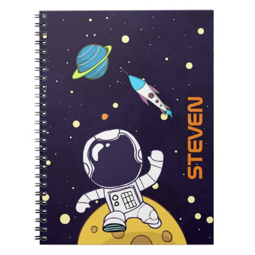 Spaceman Astronaut Floating in Outer Space Notebook