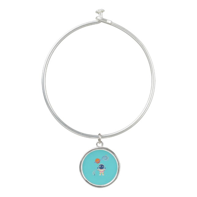 Spaceman cartoon adventures. bangle bracelet (Front)