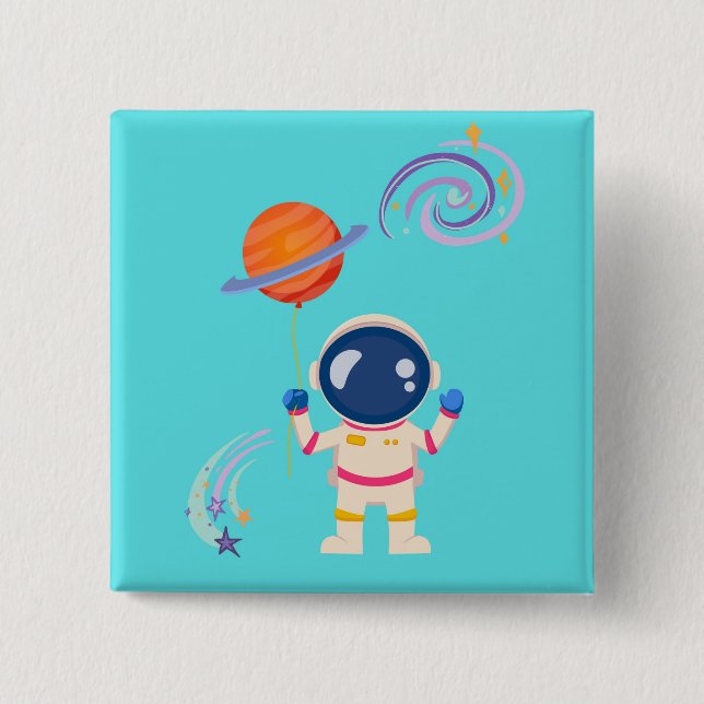 Spaceman cartoon adventures. button (Front)