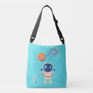 Spaceman cartoon adventures. crossbody bag