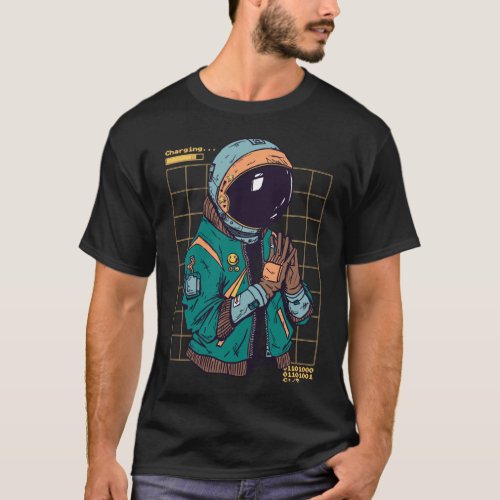 Spaceman Cool Vaporwave Urban Colorful Style T_Shirt