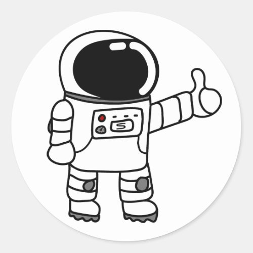 Spaceman Doodle Classic Round Sticker