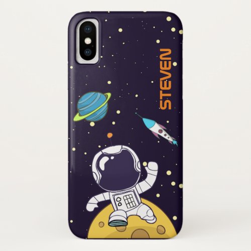 Spaceman Exploring Outer Space iPhone X Case