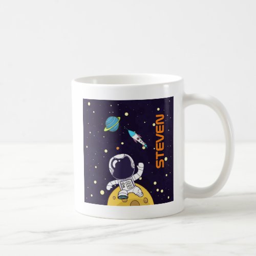 Spaceman Exploring Outer Space Coffee Mug