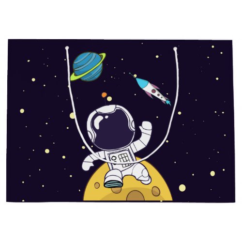 Spaceman Exploring Outer Space Large Gift Bag