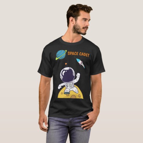 Spaceman Exploring Outer Space Space Cadet T_Shirt