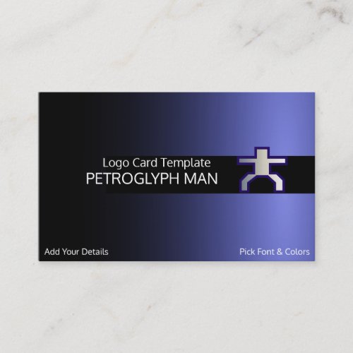 Spaceman or art Petroglyph Man Logo Business Card