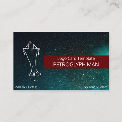 Spaceman or art Petroglyph Man Logo Business Card