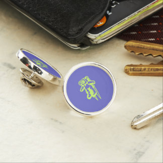 Spaceman Planet Jill Round Lapel Pin