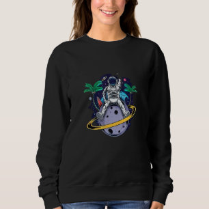 Spaceman Sunset Beach Vacation Astronaut Sweatshirt