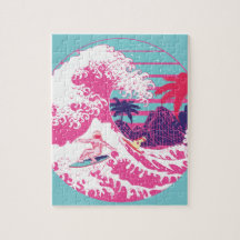 Spaceman surfing The Great pink wave