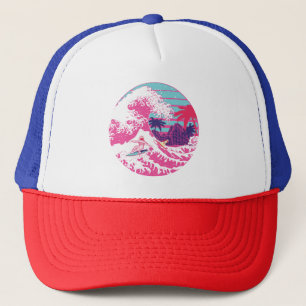 Spaceman surfing The Great wave Trucker Hat